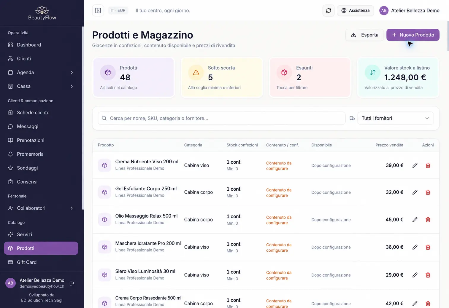 Magazzino — ED BeautyFlow
